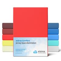 etérea Comfort Jersey Spannbettlaken Rot, 90x200 cm - 100x200 cm