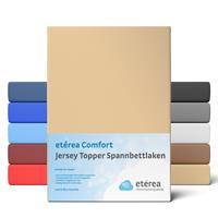 etérea Jersey Topper Spannbettlaken Spannbetttuch, 140x200 - 160x200 cm Sand