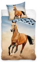 Dekbedovertrek Desert Horse - Bruin/blauw - 1-persoons 140x200 Cm