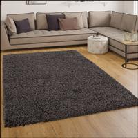 PACO HOME Shaggy Hochflor Langflor Teppich Sky Einfarbig in Anthrazit 70x250 cm
