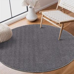 Carpet City Teppich Fancy, rund, 12 mm Höhe, Kurzflor, Einfarbig, 3D-Optik, Wohnzimmer