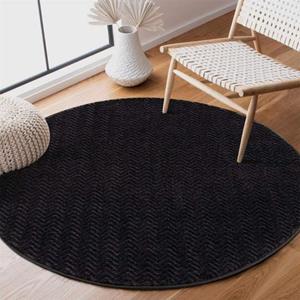 Carpet City Teppich Fancy, rund, 12 mm Höhe, Kurzflor, Einfarbig, 3D-Optik, Wohnzimmer