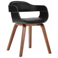 vidaXL Eetkamerstoelen 6 st gebogen hout en kunstleer zwart