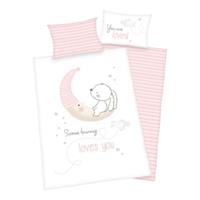 Baby Best Baby-overtrekset Little Bunny met haasjes motief en liefderijk opschrift