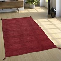 Paco Home Vloerkleed Kilim 210 Handgeweven, platweefsel, puur katoen, met de hand geweven, unikleurig