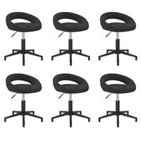 vidaXL Eetkamerstoelen draaibaar 6 st fluweel zwart