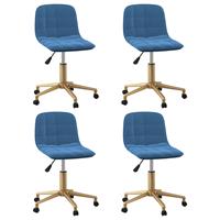 VIDAXL Esszimmerstühle 4 Stk. Drehbar Blau Samt