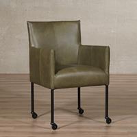 ShopX Leren eetkamerstoel desire groen, groen leer, groene keukenstoelen