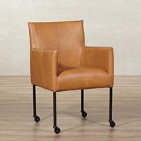 ShopX Leren eetkamerstoel desire bruin, bruin leer, bruine keukenstoelen