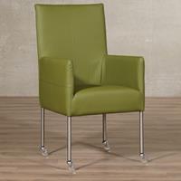 ShopX Leren eetkamerstoel spark groen, groen leer, groene keukenstoelen