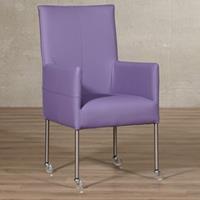 ShopX Leren eetkamerstoel spark paars, paars leer, paarse keukenstoelen