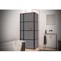 Aqua Splash Zijwand voor AQS Douchecabine Smoke Frame 120x200 cm Rookglas Mat Zwart Raster 