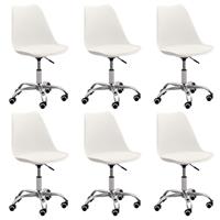 vidaXL Eetkamerstoelen 6 st kunstleer wit