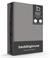 Beddinghouse Splittopper Hoeslaken Jersey-Lycra Warm Grey-200 x 200/220 cm
