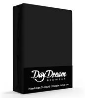 Day Dream Hoeslaken Katoen Zwart-180 x 220 cm