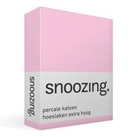 Snoozing Hoeslaken - Percale Katoen - Extra Hoog - 160x210 - Roze