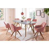 Stuhl Armlehnstuhl Rosa Natur Drehbar