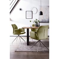 SalesFever Stoel met armleuningen 180° draaifunctie, frame van roostervrij edelstaal (1 stuk)