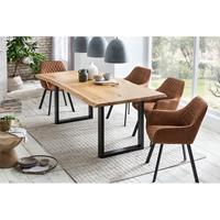 SalesFever Stoel met armleuningen Rugleuning met ruitstiksel (set, 2 stuks)