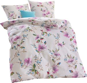 Bedtextiel in wit geprint van Biberna