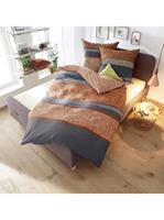 Bedtextiel in terra gestreept van Bierbaum
