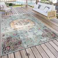 PACO HOME In- & Outdoor Teppich Modern Orient Print Terrassen Teppich TÃ¼rkis 60x100 cm