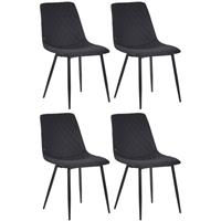 CLP 4er Set EsszimmerstÃ¼hle Telde Stoff-schwarz