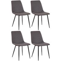 CLP 4er Set EsszimmerstÃ¼hle Telde Stoff-dunkelgrau