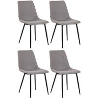 CLP 4er Set EsszimmerstÃ¼hle Telde Stoff-grau