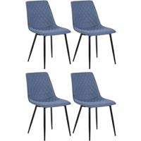 CLP 4er Set EsszimmerstÃ¼hle Telde Stoff-blau