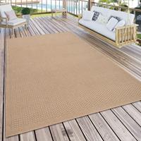 PACO HOME Outdoor Teppich FÃ¼r Terrasse Und Balkon KÃ¼chenteppich Einfarbig Modern Beige 60x100 cm