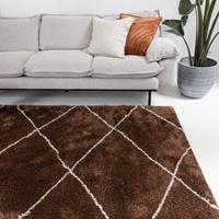 Interieur05 Berber vloerkleed hoogpolig Roest/Cream 200x290cm - (L)  - scandinavisch - nea -  Rood