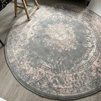 Interieur05 Rond Vintage Vloerkleed Keshan Grijs