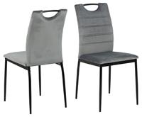 ebuy24 Esszimmerstuhl »4er Set Dia Esszimmerstuhl Velour grau.«