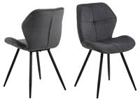 ebuy24 Esszimmerstuhl 2er Set Petri Esszimmerstuhl grau, schwarz.