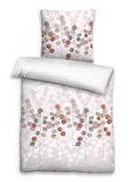 Bedtextiel in wit/apricot van Biberna
