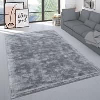 PACO HOME Teppich Handgefertigt Hochwertig Einfarbig Kurzflor Modern Materialmix In Grau 120x170 cm