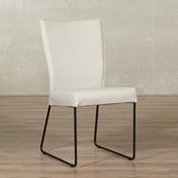 ShopX Leren eetkamerstoel mate crème, crème leer, crème keukenstoelen