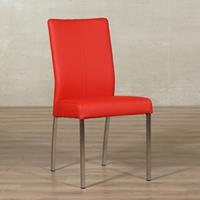 ShopX Leren eetkamerstoel comfort rood, rood leer, rode keukenstoelen