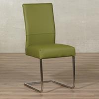 ShopX Leren eetkamerstoel remix groen, groen leer, groene keukenstoelen