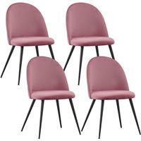 ALBATROS Esszimmerstuhl Capo Samt/Velvet,4-er SET, Rosa