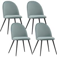 ALBATROS Esszimmerstuhl Capo Samt/Velvet,4-er SET, Türkis
