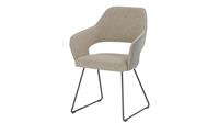 Polsterstuhl mit Armlehne ¦ beige ¦ Maße (cm): B: 58 H: 87 T: 59  - Möbel Kraft