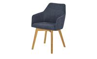 Woodford Polsterstuhl mit Armlehne  Muron ¦ blau ¦ Maße (cm): B: 57 H: 84 T: 57  - Möbel Kraft
