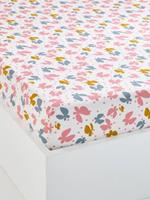 VERTBAUDET Kinderhoeslaken FLADDEREND roze met print