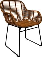 Tom Tailor Armlehnstuhl T-RATTAN DINING CHAIR, (Set), 2 St., gerundeter Rattanarmlehnstuhl mit schwarzem Kufengestell