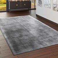PACO HOME Teppich Handgefertigt Hochwertig 100 % Viskose Vintage Optisch Meliert In Grau 240x340 cm