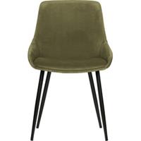 WOOOD Exclusive Selin Eetkamerstoel - Fluweel - Grasgroen - Set van 2