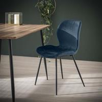 Hoyz Collection Hoyz - Velvet Stoel - Kuip zitting - Blauw - 4 stuks