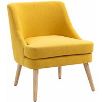 HOMCOM Esszimmerstuhl modernes Leinen-Design Gelb 63 x 69 x 79,5 cm - gelb